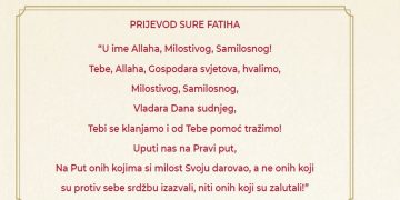 Šta nam govori sura Fatiha?